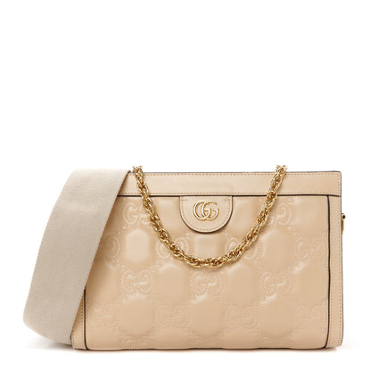 Gucci Calfskin GG Matelasse Small Slim Chain Shoulder Bag Naturale 1 of 12