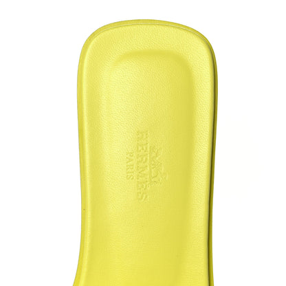 Hermes Epsom Oran Sandals 38.5 Jaune Pollen 7 of 9