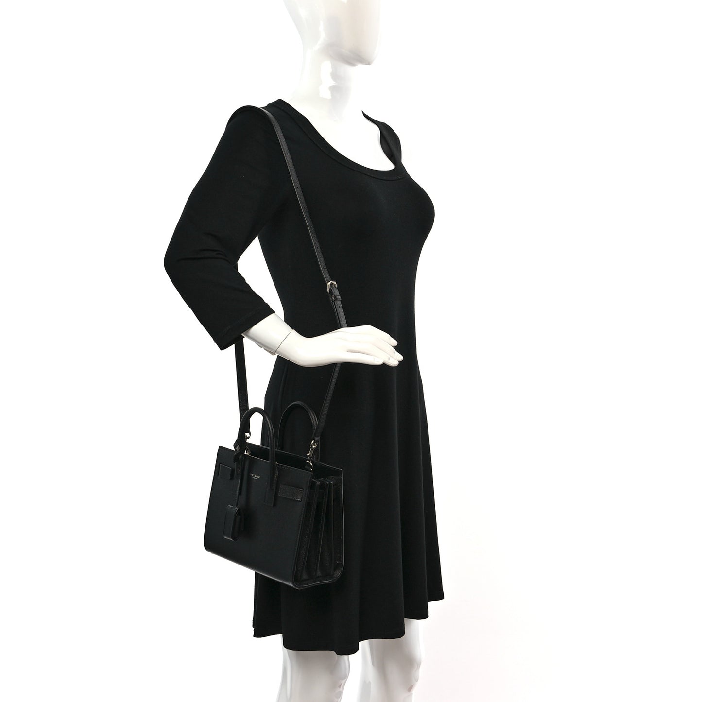 Grained Calfskin Nano Sac De Jour Black