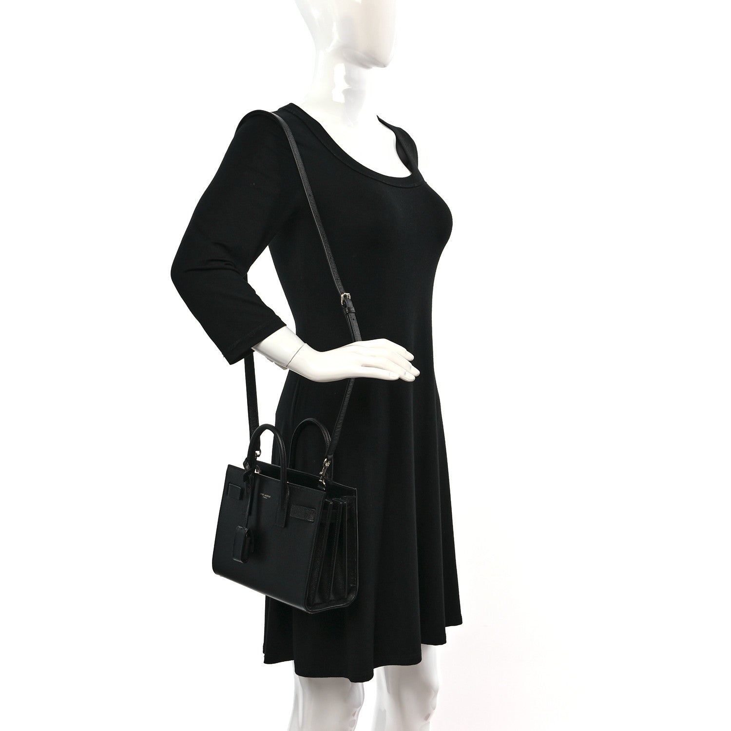 Saint Laurent Grained Calfskin Nano Sac De Jour Black 2 of 8