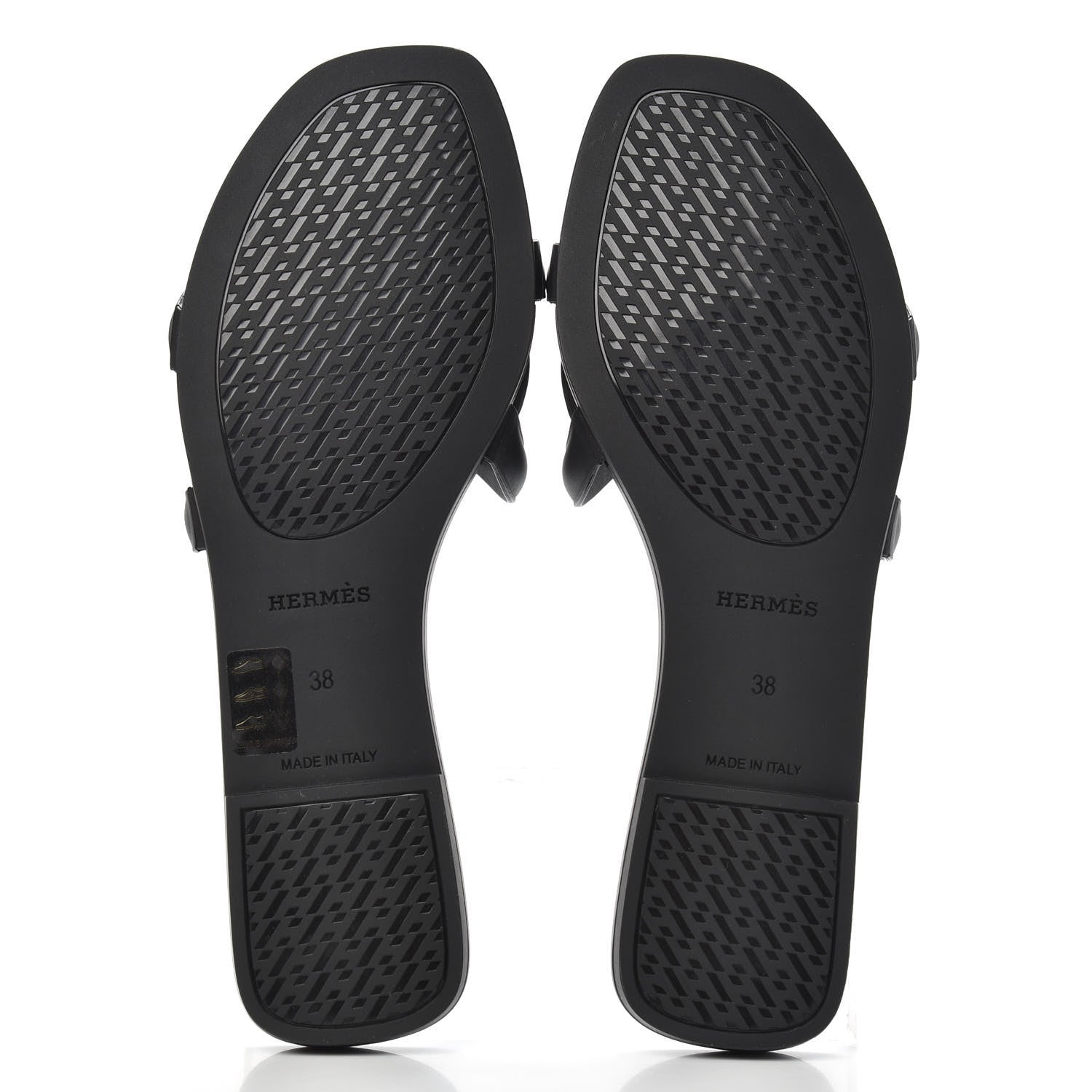 Hermes Rubber Aloha Sandals 38 Black 5 of 8