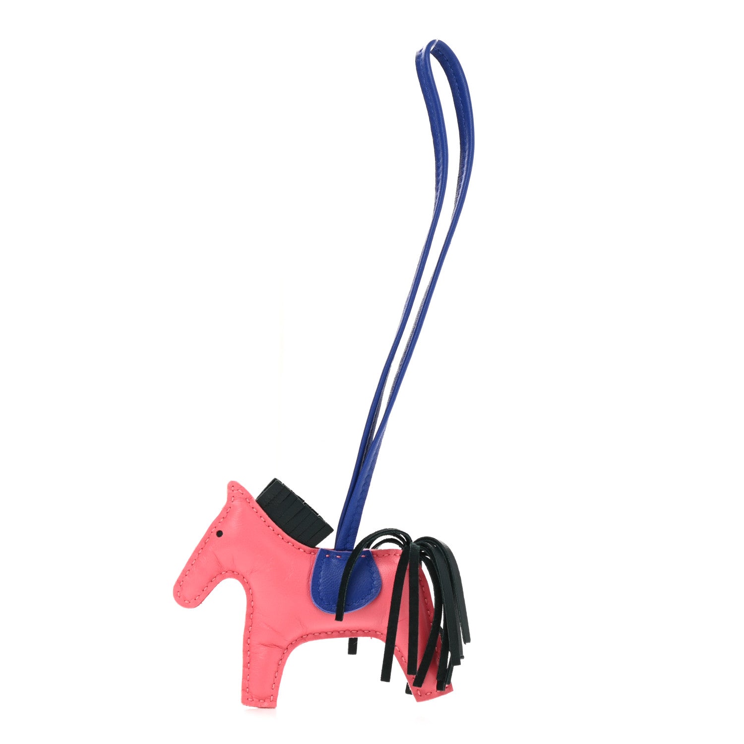Hermes Milo Lambskin Grigri Rodeo Horse Bag Charm PM Rose Azalee Vert Cypress Bleu Electrique 1 of 5