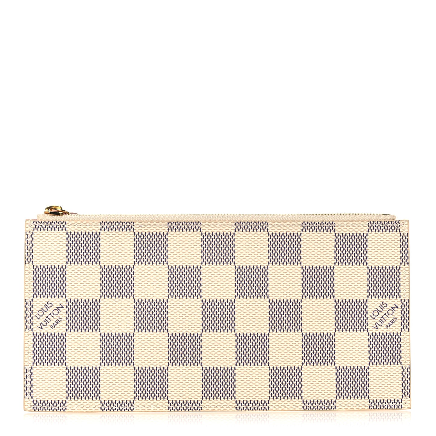 Damier Azur Felicie Chain Wallet Zippered Insert Rose Ballerine