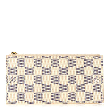 Louis Vuitton Damier Azur Felicie Chain Wallet Zippered Insert Rose Ballerine 1 of 6