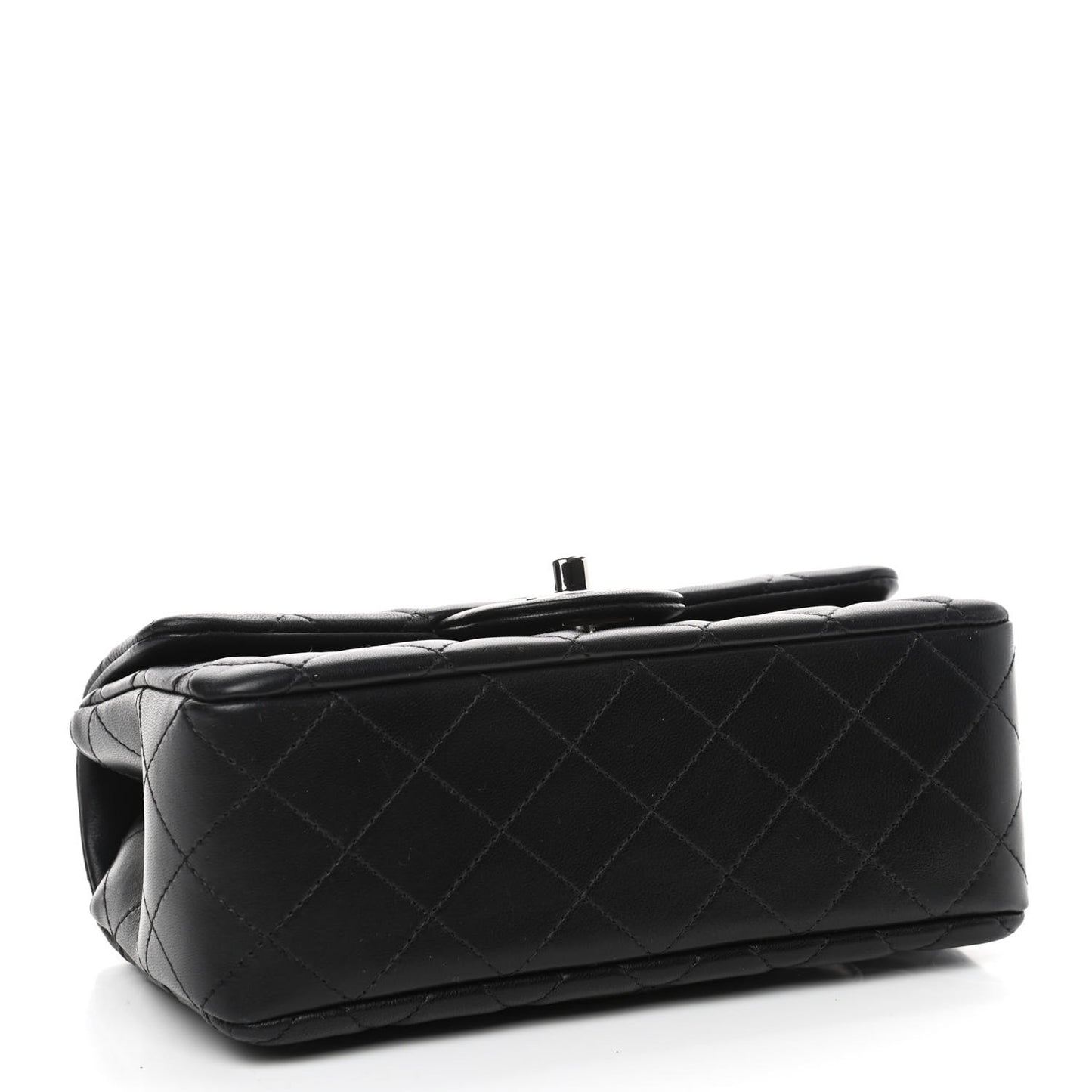 Lambskin Quilted Mini Rectangular Flap Black