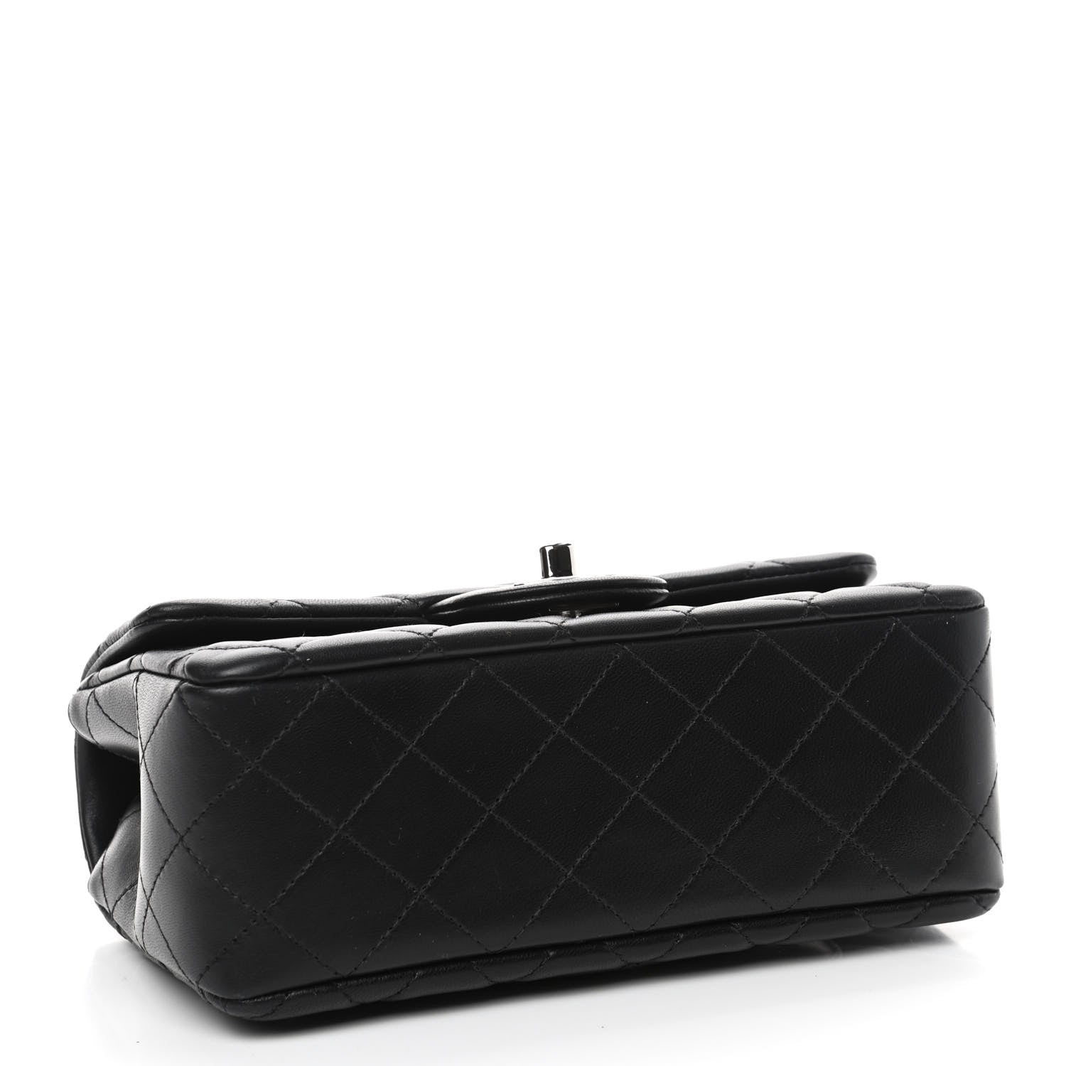 Chanel Lambskin Quilted Mini Rectangular Flap Black 3 of 4