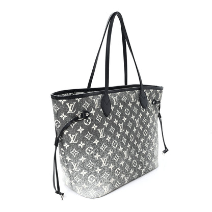 Louis Vuitton Denim Monogram Jacquard Neverfull MM Grey 4 of 10