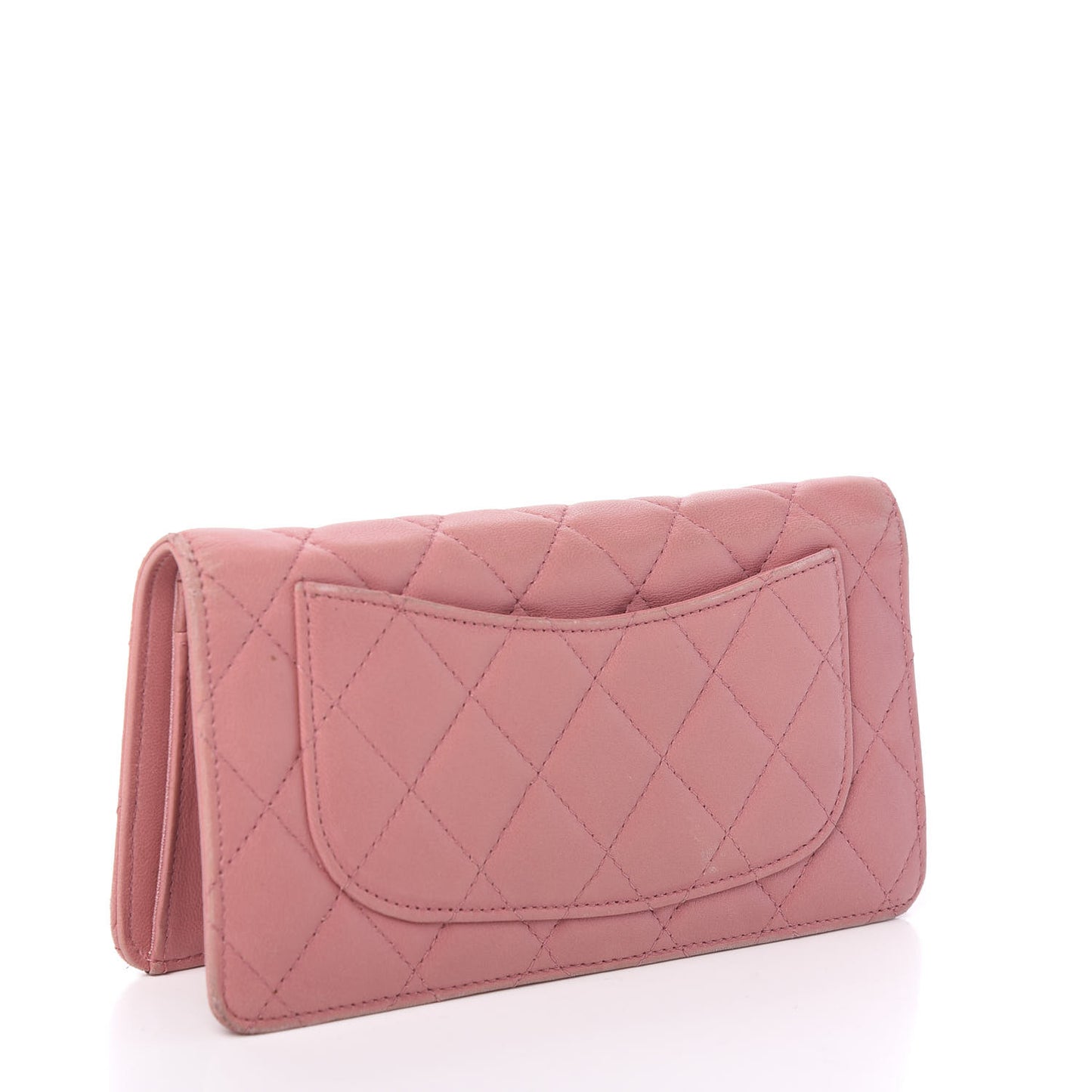Lambskin Quilted Yen Wallet Pink