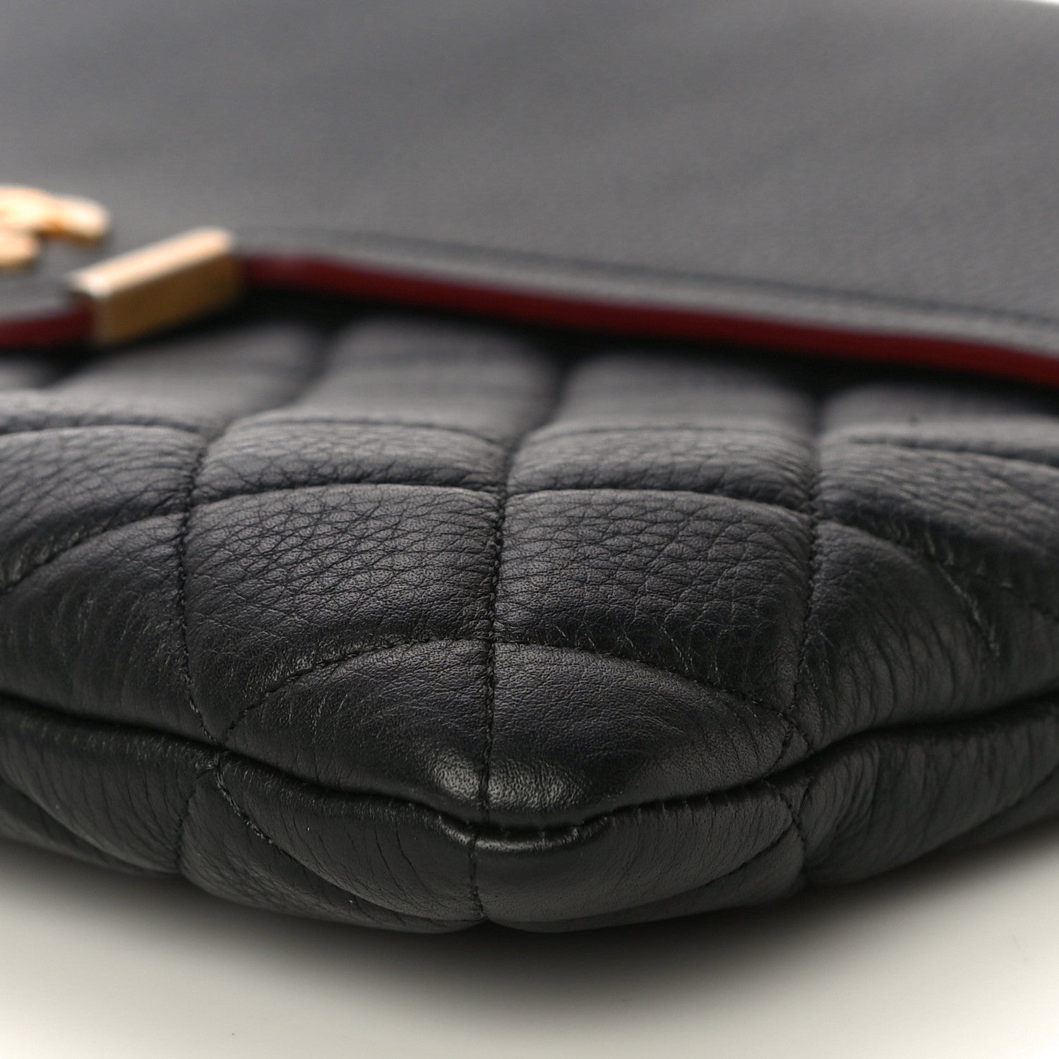 Chanel Grained Calfskin Quilted Large Archi Chic Cosmetic Case Black 9 of 12