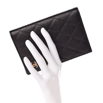 Chanel Letter Calfskin Embossed Quilted Passport Holder Black 2 of 8