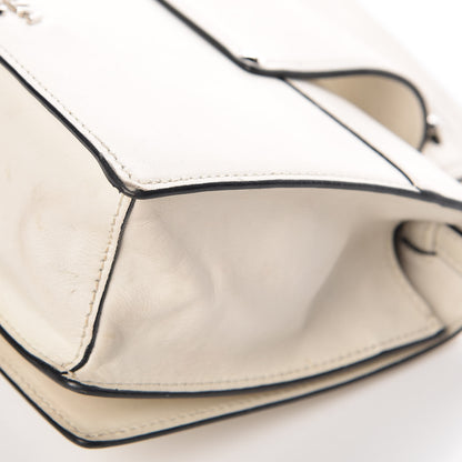 Prada City Calf Plex Ribbon Bag White Black 19 of 30