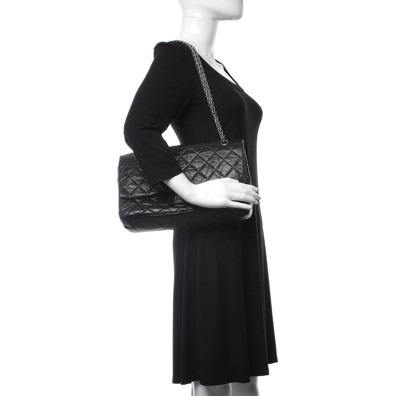 Chanel Aged Calfskin Quilted 2.55 Reissue 227 Flap Black 3 of 9