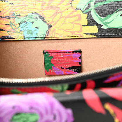 Gucci X KEN SCOTT New Shangai Calfskin Jenny Floral Print Small Dionysus Shoulder Bag Black Pink 5 of 10