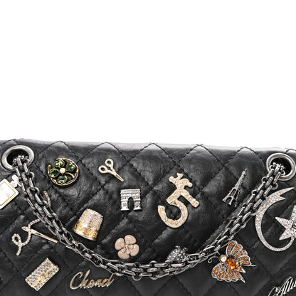 Chanel Aged Calfskin Lucky Charms 2.55 Reissue 225 Flap Black 8 of 10