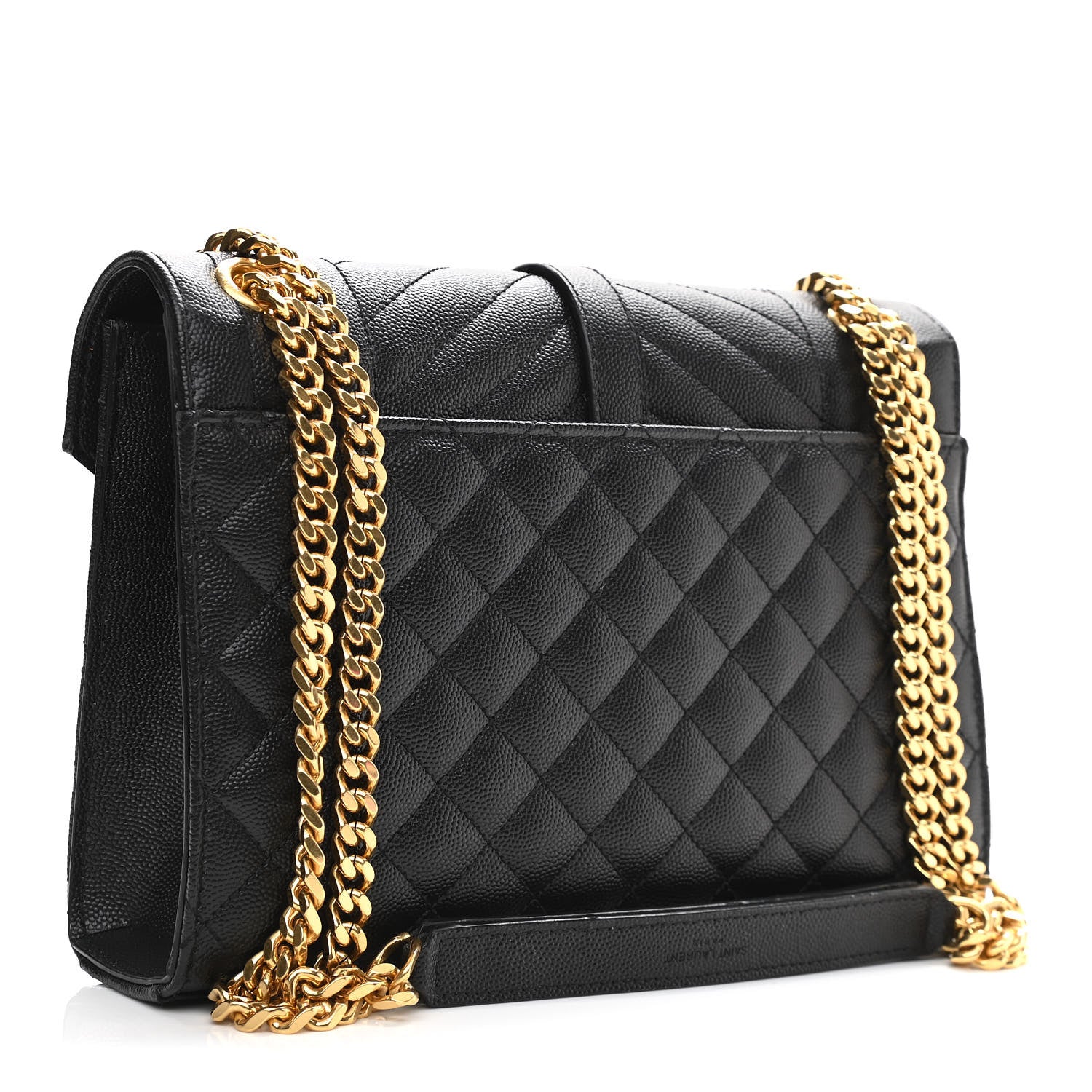 Saint Laurent Grain De Poudre Textured Mixed Matelasse Triquilt Medium Monogram Satchel Black 3 of 11