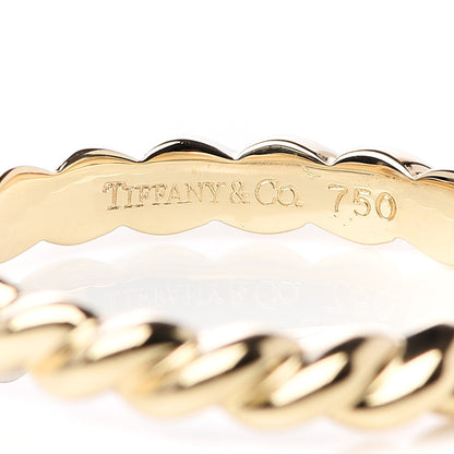 Tiffany 18K Yellow Gold Diamond Twist Solitaire Ring 52 6 4 of 5