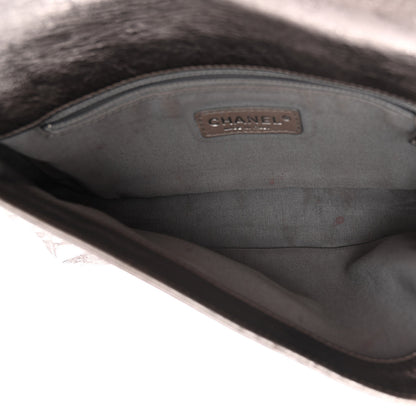 Chanel Metallic Cracked Calfskin Modern Chain Flap Bag Dark Silver 5 of 10