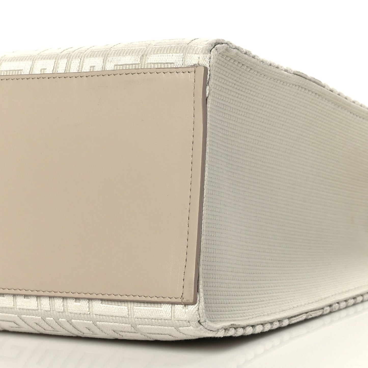 Canvas Jacquard 4G Medium Chain Tote Stone Grey