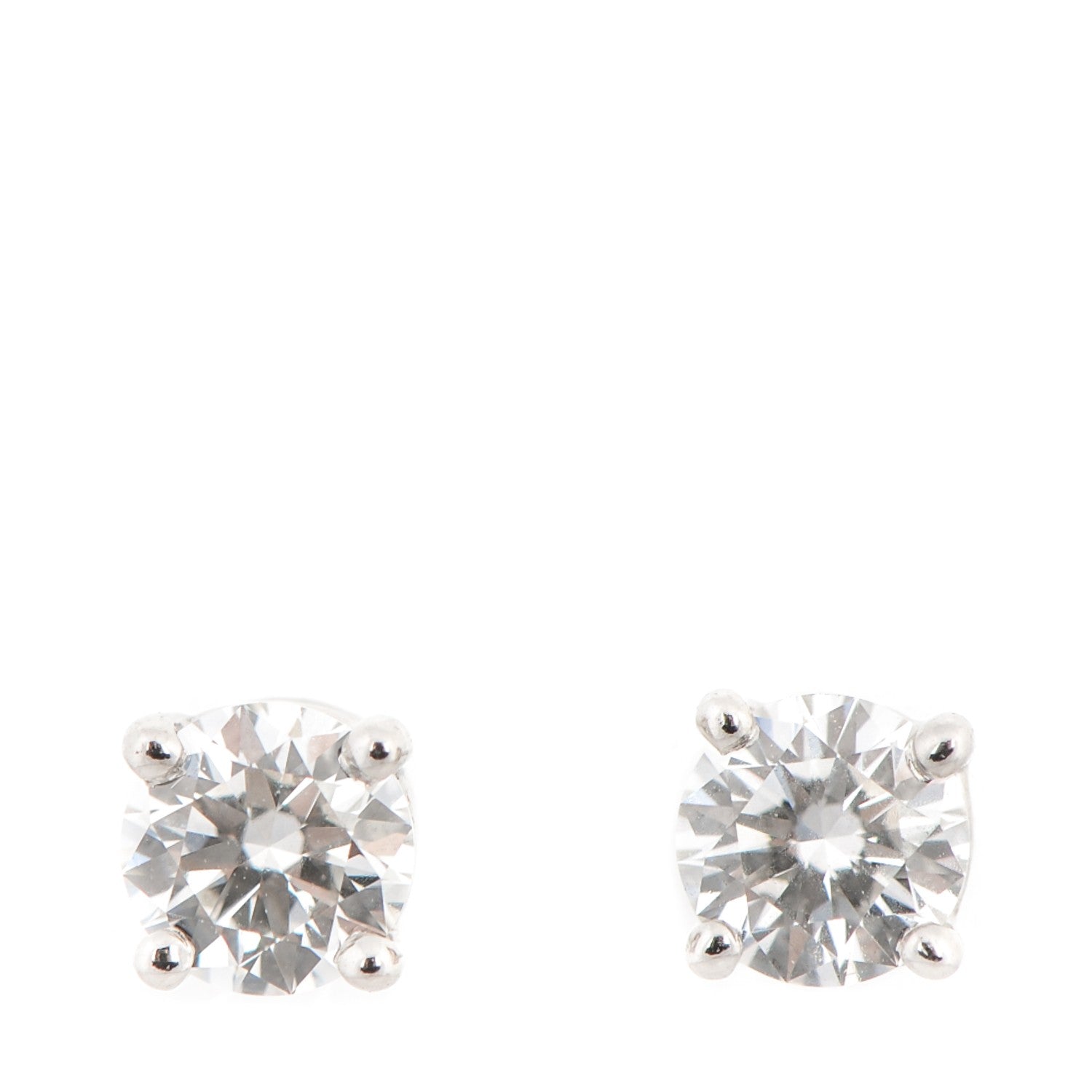 Tiffany Platinum Diamond .36ctw Solitaire Earrings 1 of 11