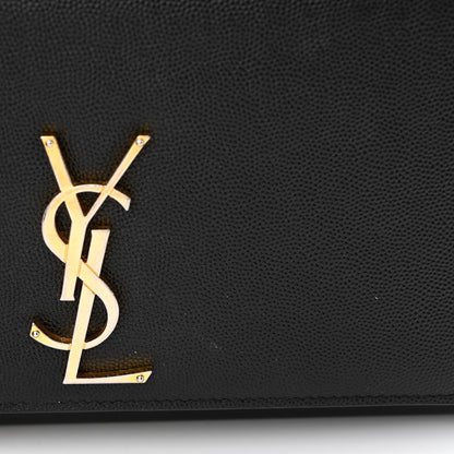 Saint Laurent Grain De Poudre Medium Classic Monogram Kate Satchel Black 16 of 17