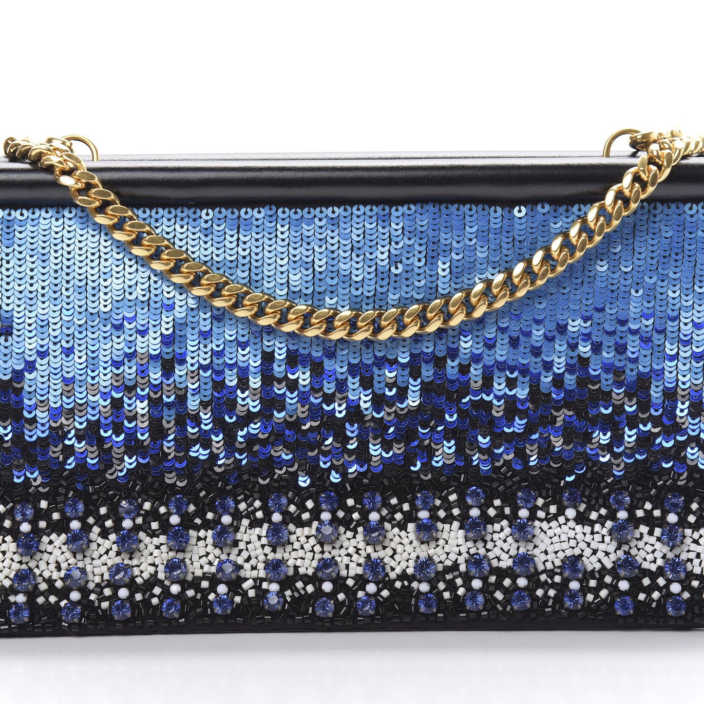 Nappa Beaded Embellished Carry Secrets Clutch Blue