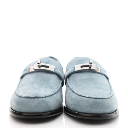 Hermes Suede Goatskin Womens Destin Loafer 36 Vert d'eau 2 of 9