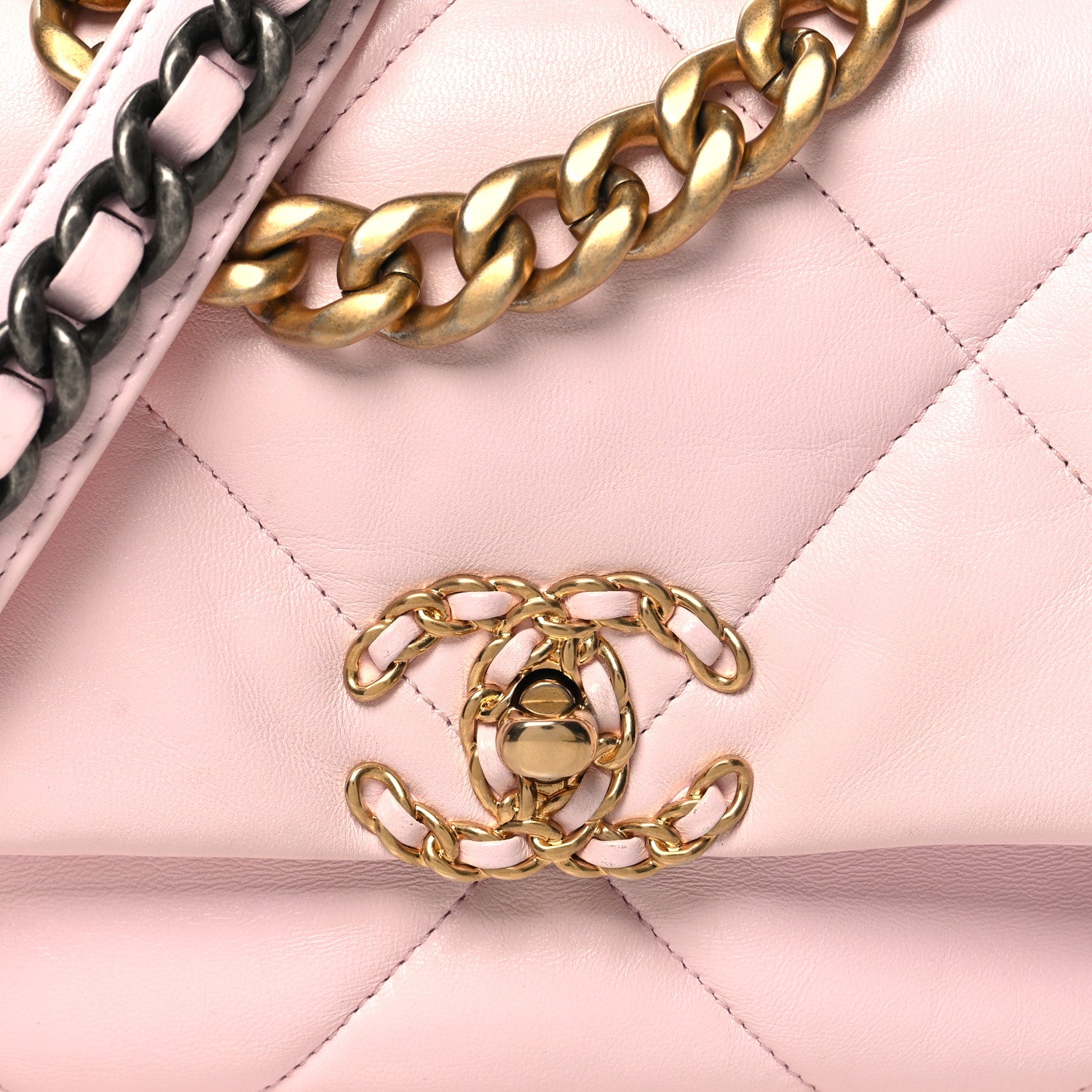 Chanel Lambskin Quilted Medium Chanel 19 Flap Light Pink 8 of 10