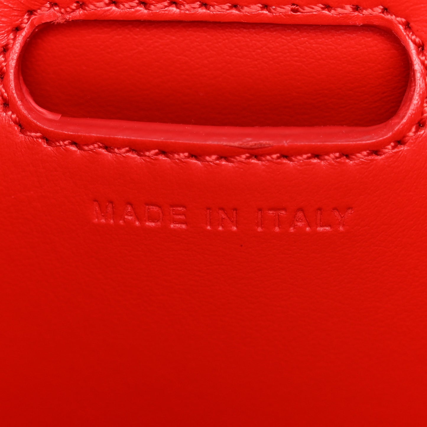 Calfskin Patent Studded Small Paloma Red