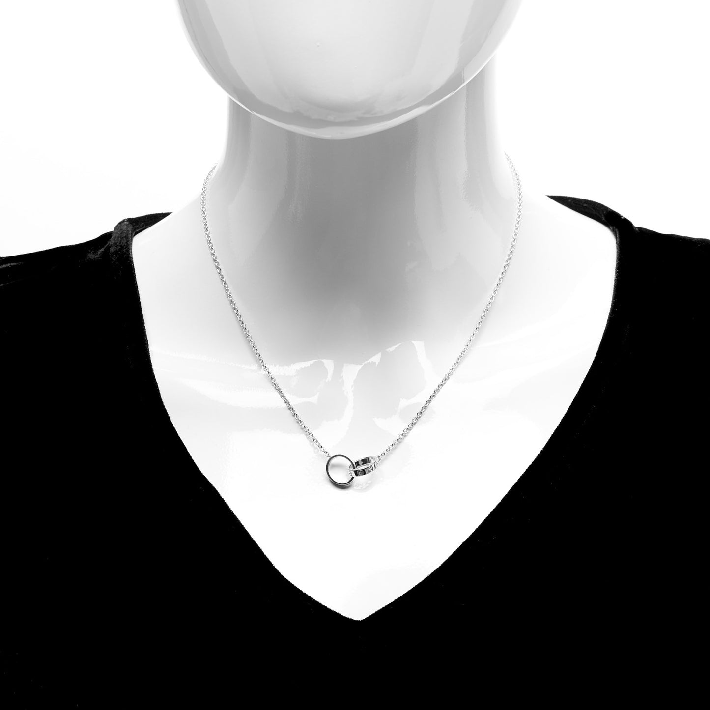 18K White Gold Interlocking LOVE Necklace