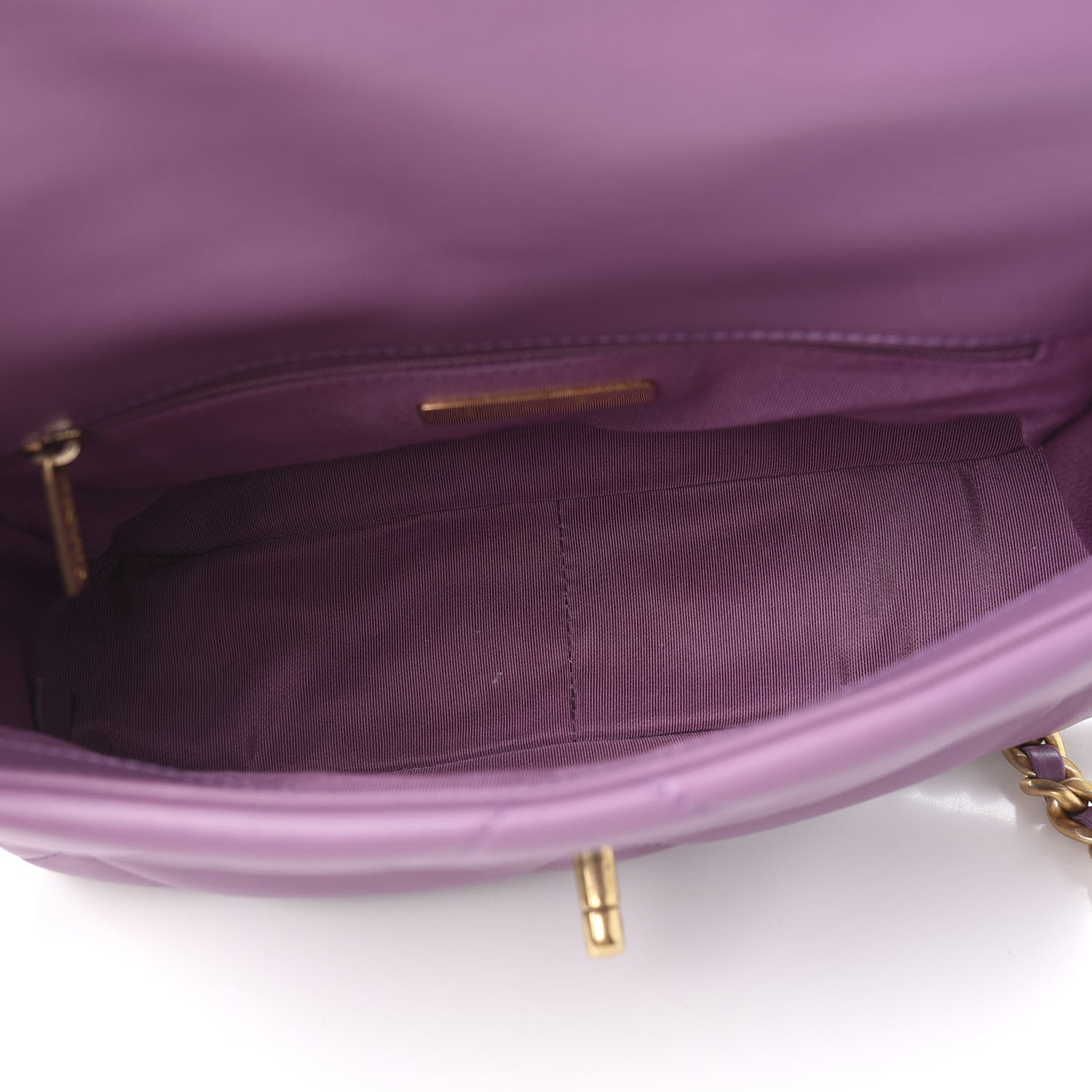 Chanel Goatskin Quilted Medium 19 Flap Violet Purple 4 of 9