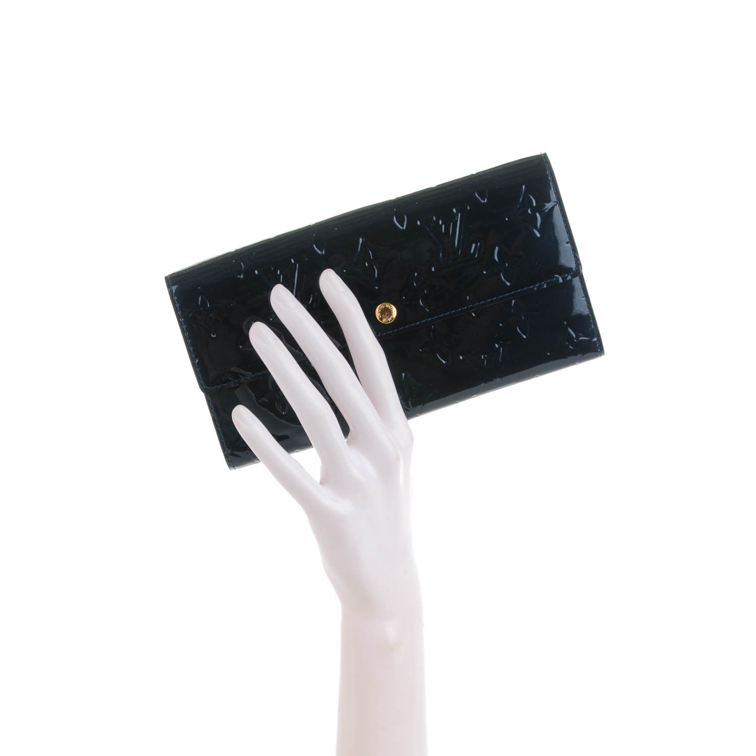 Louis Vuitton Vernis Sarah Wallet Blue Nuit 2 of 7