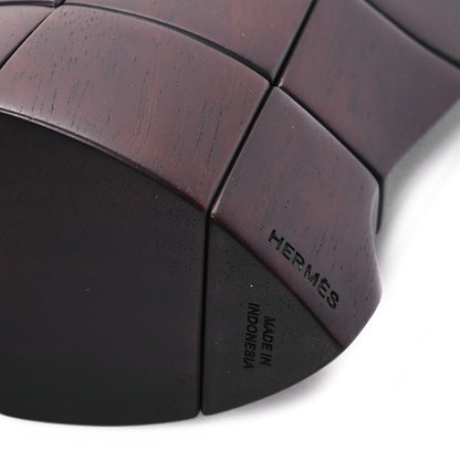 Hermes Mahogany Wood Samarcande Brainteaser Paperweight Acajou Brun 4 of 4