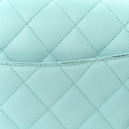 Chanel Caviar Quilted Jumbo Double Flap Light Blue 12 of 13
