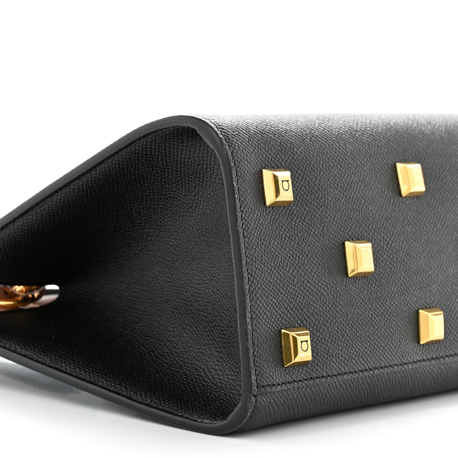 Salvatore Ferragamo Calfskin Small The Studio Box Bag Black 9 of 10