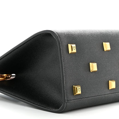 Salvatore Ferragamo Calfskin Small The Studio Box Bag Black 9 of 10
