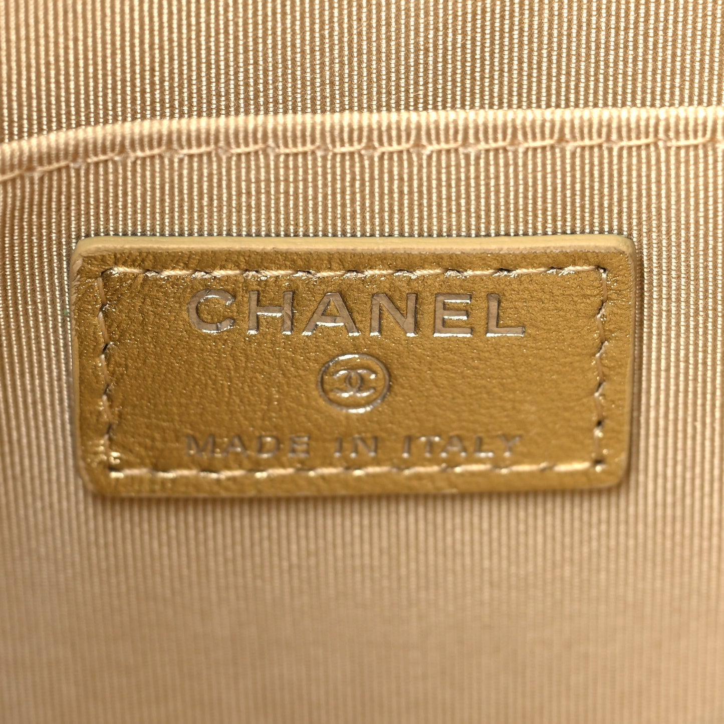 Metallic Lambskin Embossed Envelope Clutch Gold