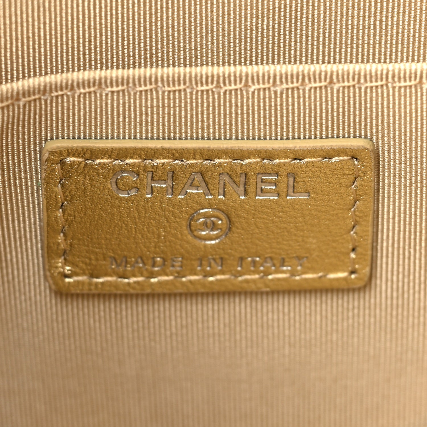 Chanel Metallic Lambskin Embossed Envelope Clutch Gold 6 of 8