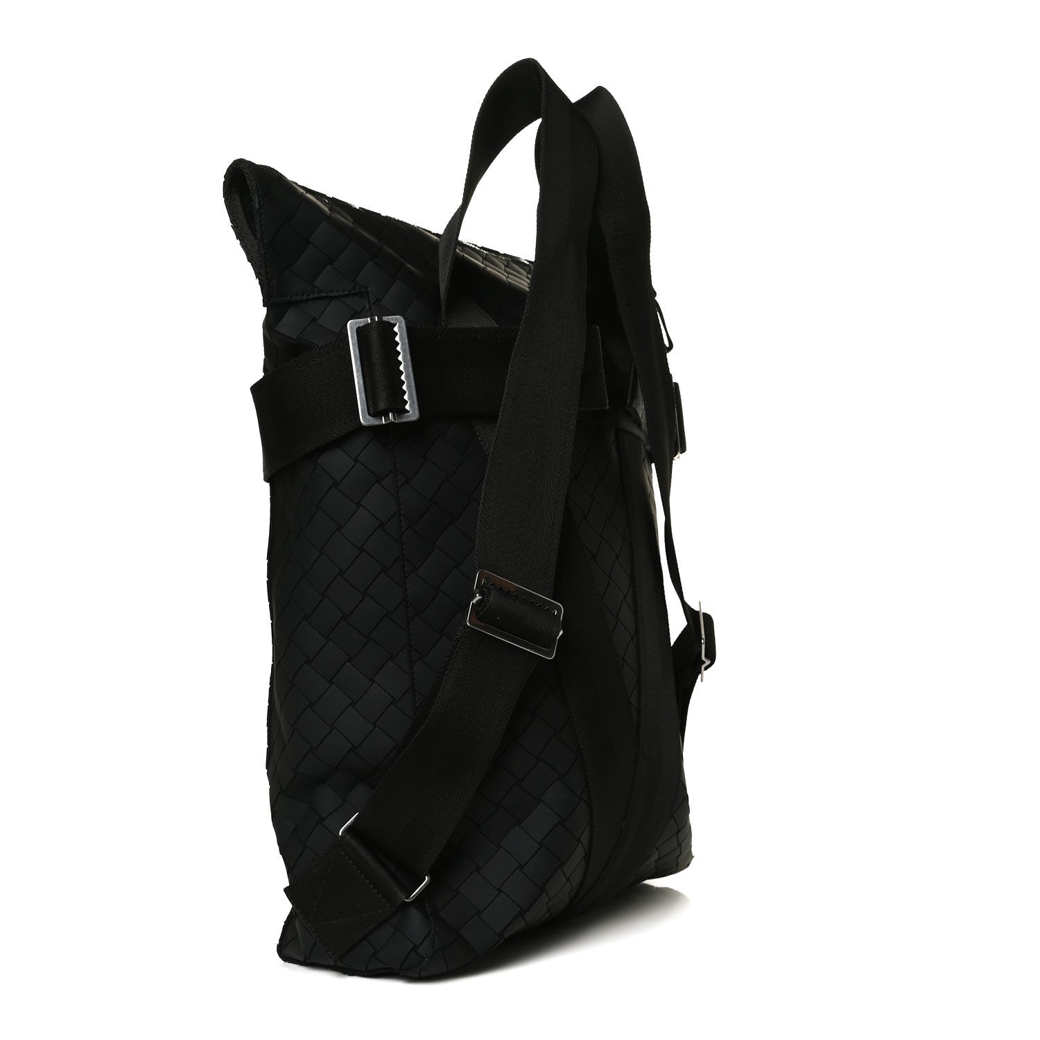 Bottega Veneta Intreccio Rubber Backpack Black 2 of 12