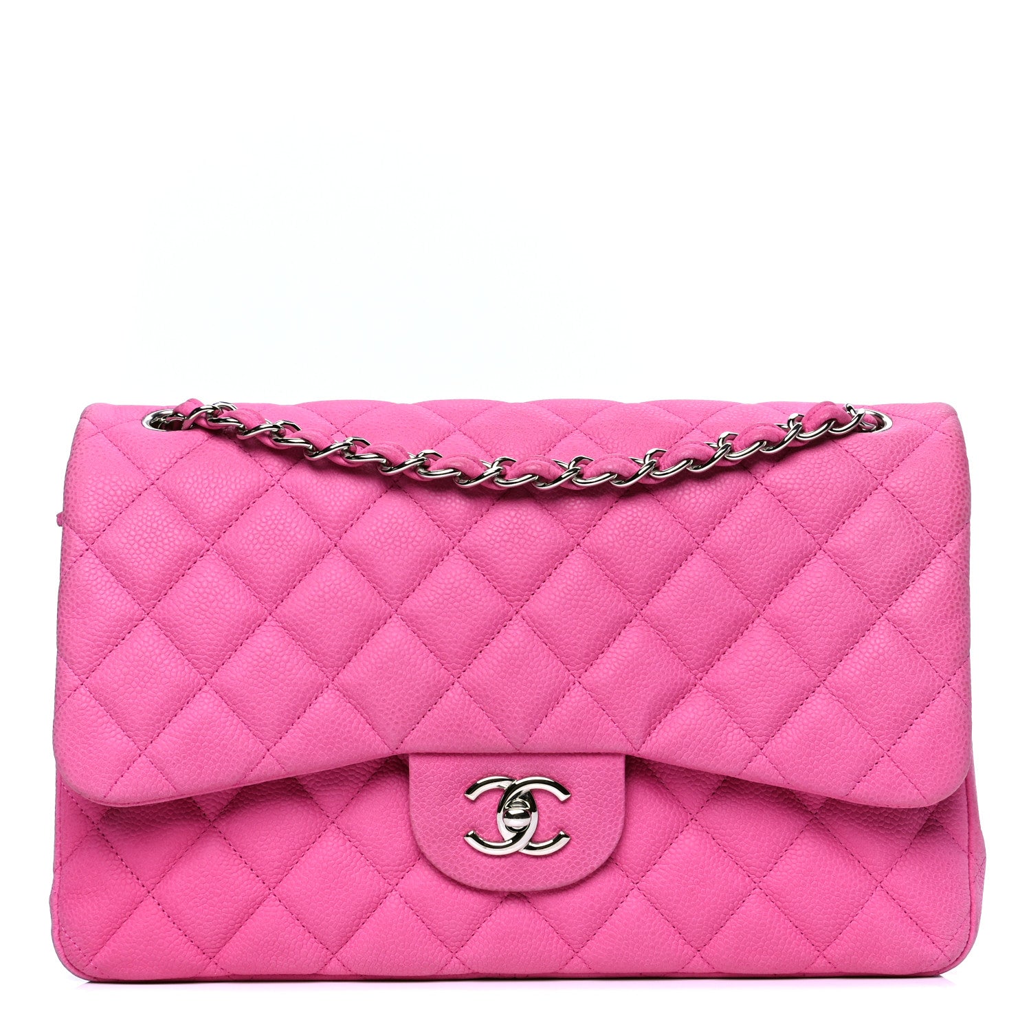 Chanel Iridescent Caviar Quilted Jumbo Double Flap Pink 1 of 5