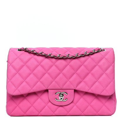 Chanel Iridescent Caviar Quilted Jumbo Double Flap Pink 1 of 5