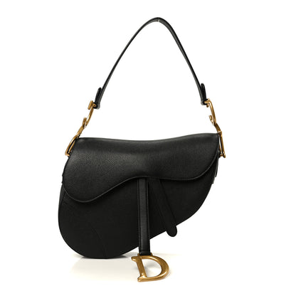 Christian Dior Grained Calfskin Saddle Bag Black 1 of 11