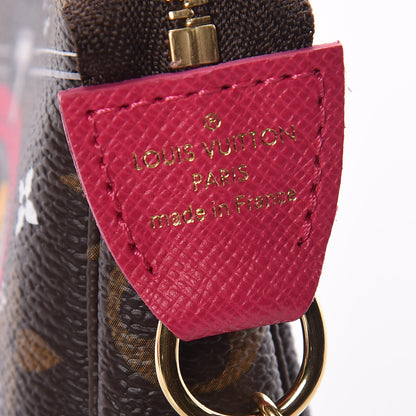 Louis Vuitton Monogram 2019 Christmas Animation Mini Courchevel Pochette Accessories Fuchsia 7 of 9