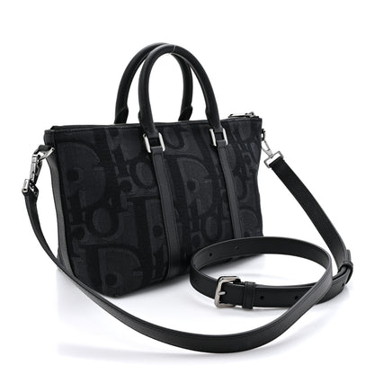 Christian Dior Maxi Oblique Jacquard Weekender 25 Black 4 of 12