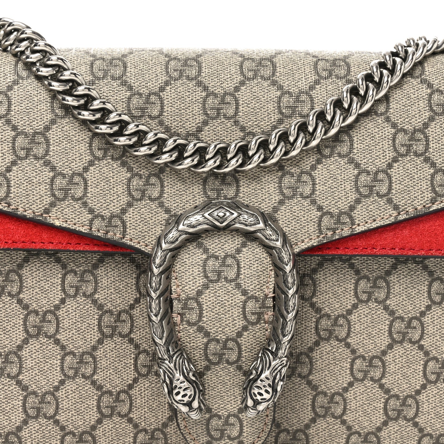 GG Supreme Monogram Small Dionysus Shoulder Bag Red