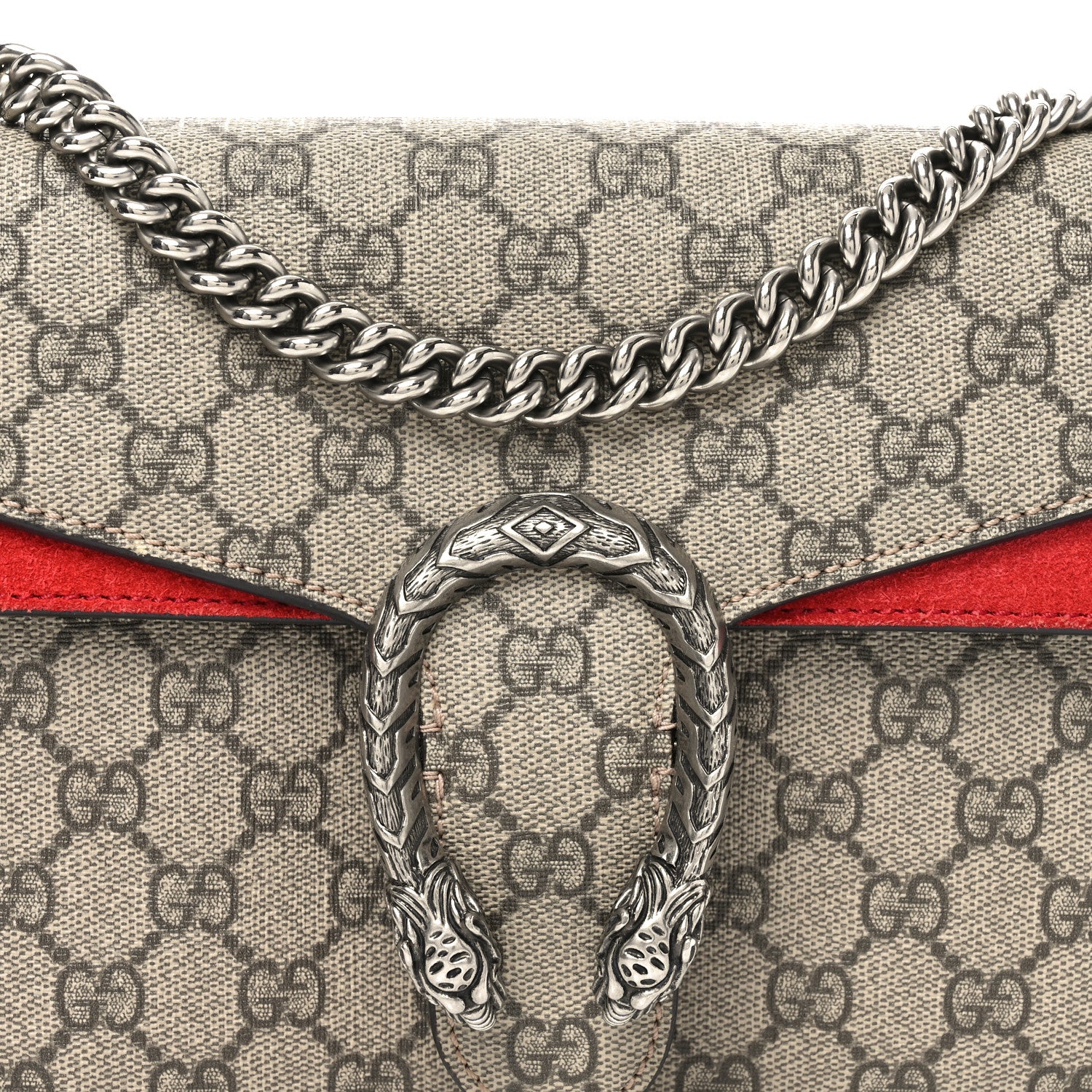 Gucci GG Supreme Monogram Small Dionysus Shoulder Bag Red 8 of 10