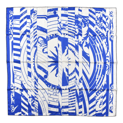 Hermes Silk Astrologie Nouvelle Scarf 90 Bleu Royal White 1 of 5