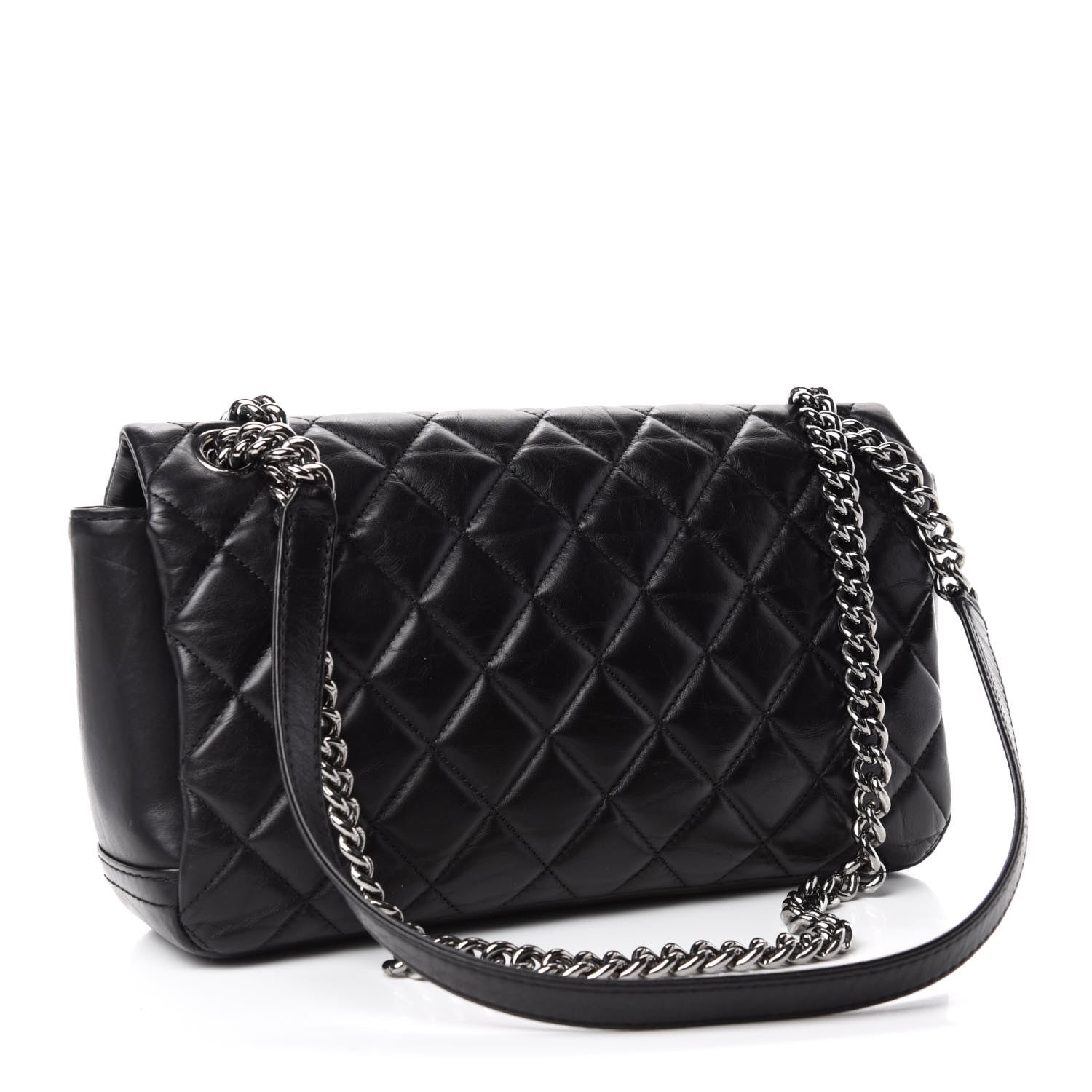 Chanel Aged Calfskin Quilted Small Lady Pearly Flap Black 3 of 12