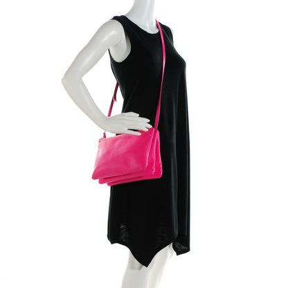 Celine Lambskin Large Trio Crossbody Bag Fuchsia 2 of 8