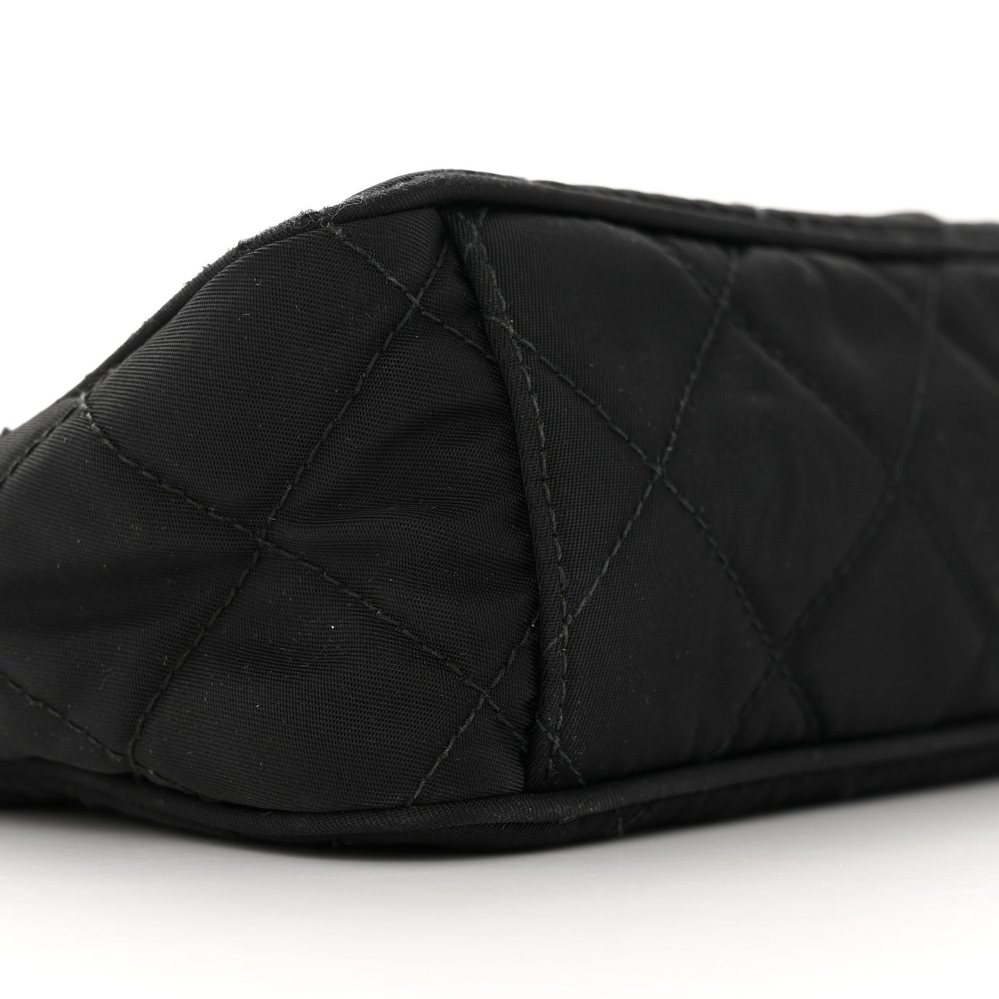 Nylon Tessuto Impuntu Quilted Crossbody Bag Black
