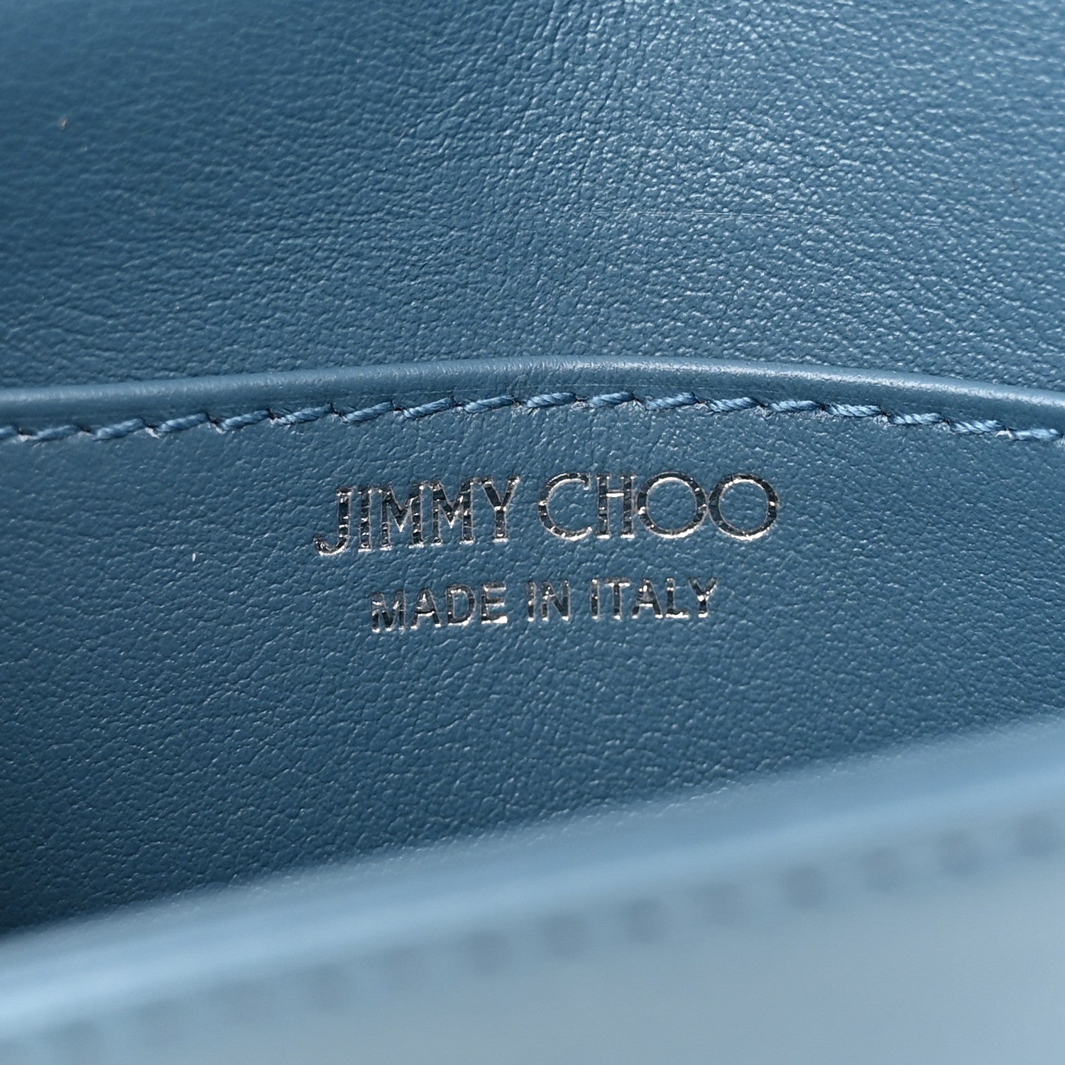 Jimmy Choo Smooth Calfskin Mini Paris Crossbody Butterfly Blue Silver 6 of 11